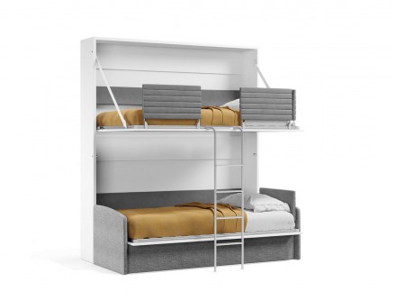 Pensiero Twin Wall Bunk Bed and Sofa Set