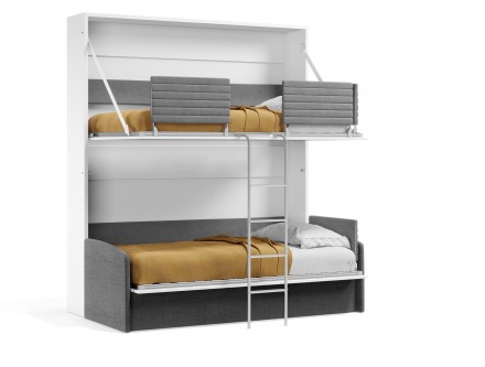 Pensiero Twin Wall Bunk Bed and Sofa Set